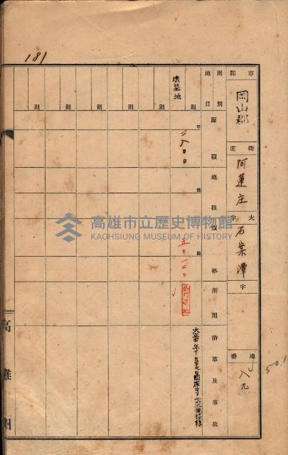 州有墓地臺帳（岡山郡）藏品圖，第170張