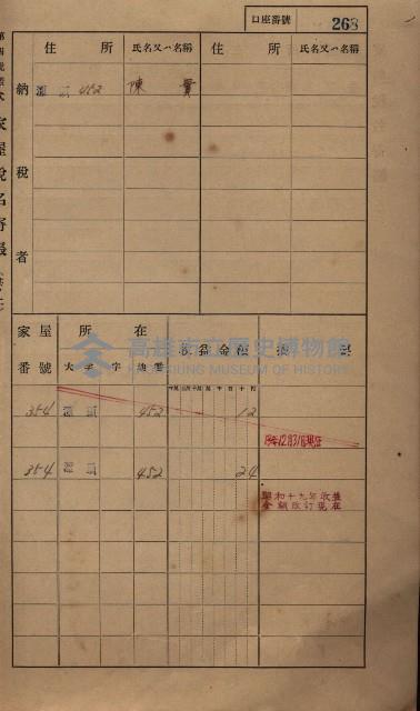 高雄州鳳山郡林園庄潭頭家屋稅名寄帳
（二冊之內第二號）藏品圖，第70張