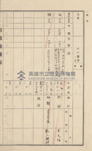 美濃庄官租地臺帳（二冊之內第一號）藏品圖，第70張