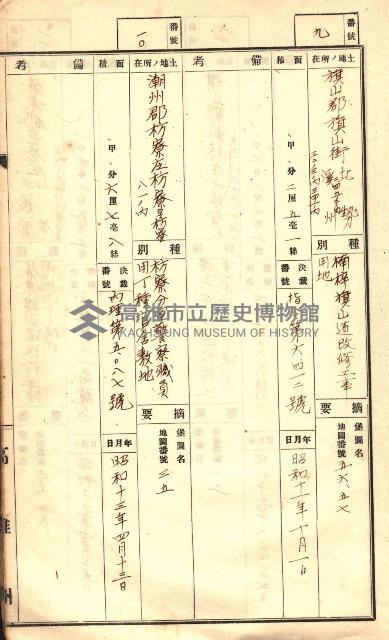 官有特種林野臺帳（高雄州）藏品圖，第70張