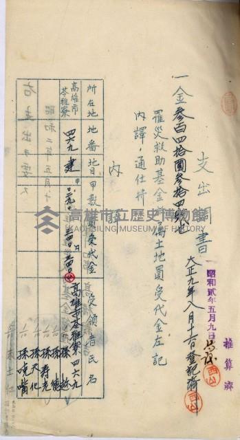 登記料整理簿（地理系）藏品圖，第71張