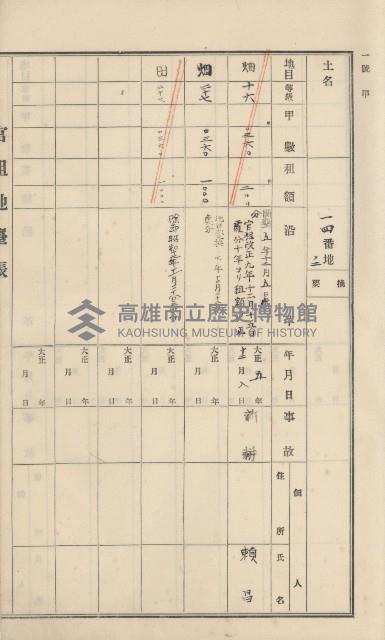 杉林庄官租地臺帳（二冊之內第一號）藏品圖，第70張