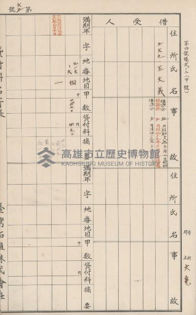 臺灣拓殖株式會社六龜貸付料名寄帳藏品圖，第70張