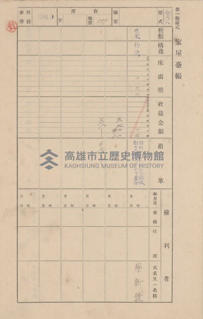 鳳山郡大寮庄翁公園家屋臺帳（三冊之內第二號）藏品圖，第70張