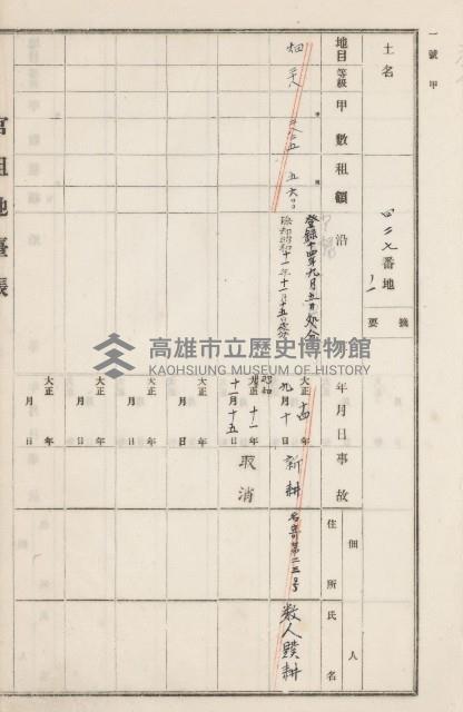 旗山街官租地臺帳（二冊之內第二號）藏品圖，第230張