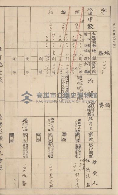 臺灣拓殖株式會社鳳山社有地臺帳（全一冊）藏品圖，第30張