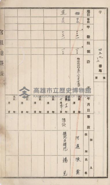 阿蓮庄官租地臺帳（十六冊之內第七號）藏品圖，第30張