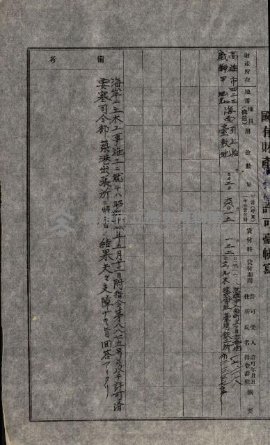 國有財產準貸付許可綴－高雄州高雄市
（昭和十七年度）藏品圖，第210張