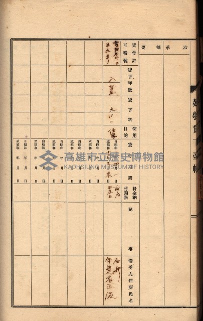 州所屬建物貸下臺帳（高雄州）藏品圖，第110張