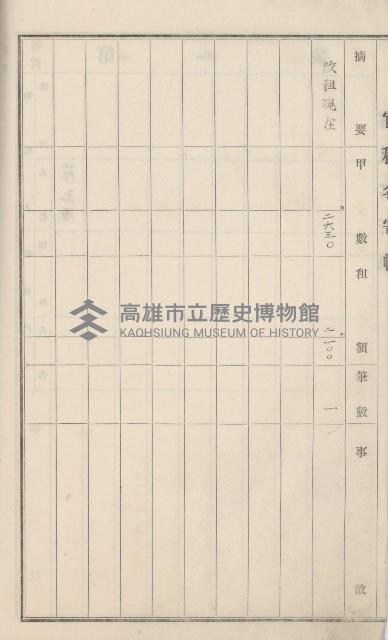 旗山街官租名寄帳（二之一）藏品圖，第11張