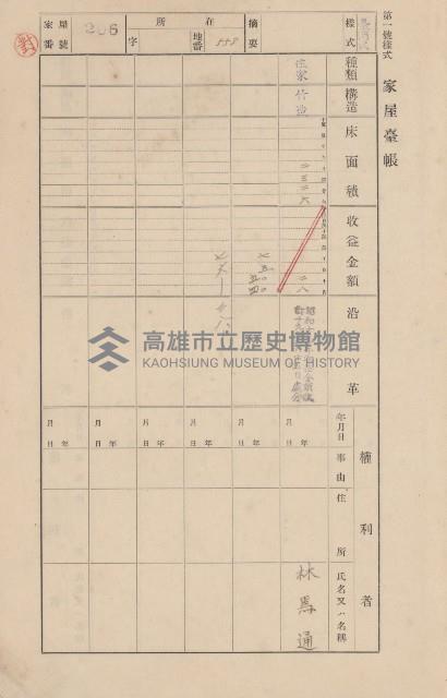 鳳山郡大寮庄翁公園家屋臺帳（三冊之內第二號）藏品圖，第10張