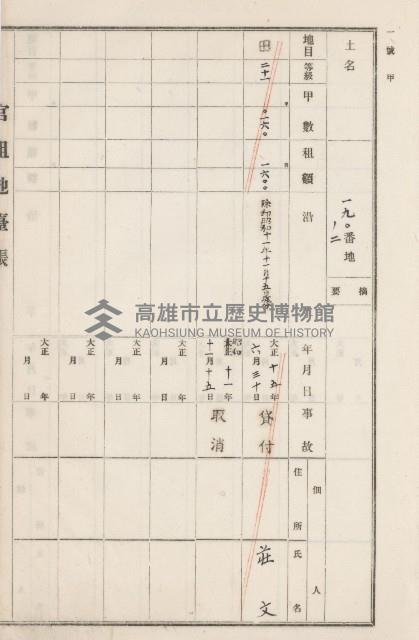 旗山街官租地臺帳（二冊之內第二號）藏品圖，第220張