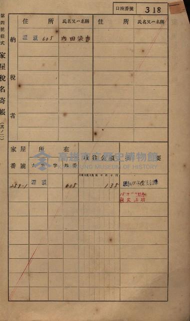 高雄州鳳山郡林園庄潭頭家屋稅名寄帳
（二冊之內第二號）藏品圖，第120張