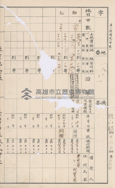 臺灣拓殖株式會社甲仙社有地臺帳（二之二）藏品圖，第60張