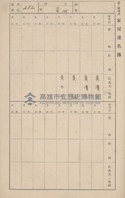 鳳山郡鳥松庄田草埔家屋臺帳
（二冊之內第二號）藏品圖，第60張