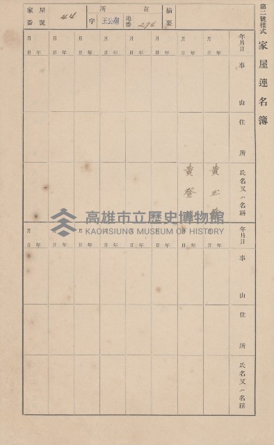鳳山郡林園庄王公廟家屋臺帳（三冊之內第一號）藏品圖，第50張