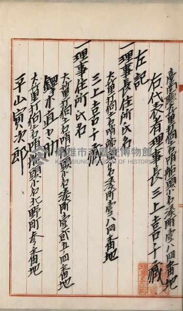 法人登記、申請書、通知書、屆書
附屬書類綴込帳
（申法第六號）藏品圖，第50張