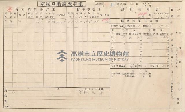 小港庄空地子、店子後家屋戶順調查手帳
（一冊之內一）藏品圖，第50張