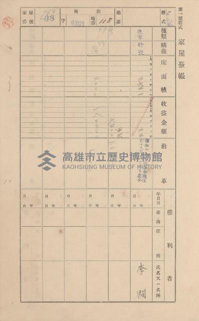 鳳山郡林園庄港子埔家屋臺帳（三冊之內第三號）藏品圖，第50張