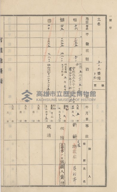 美濃庄官租地臺帳（二冊之內第一號）藏品圖，第100張