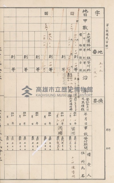 臺灣拓殖株式會社甲仙社有地臺帳（二之二）藏品圖，第100張