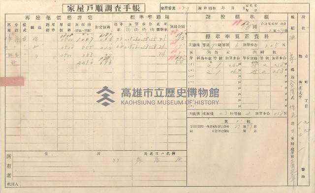 小港庄空地子、店子後家屋戶順調查手帳
（一冊之內一）藏品圖，第190張