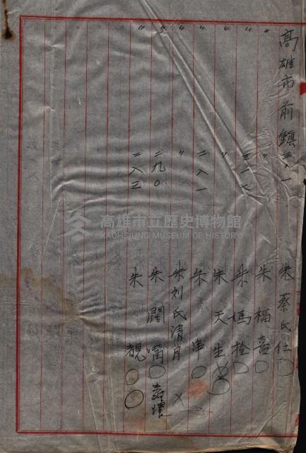 祭祀公業朱大經－買收登記關係書類
（買收關係－卅八之十九）藏品圖，第190張