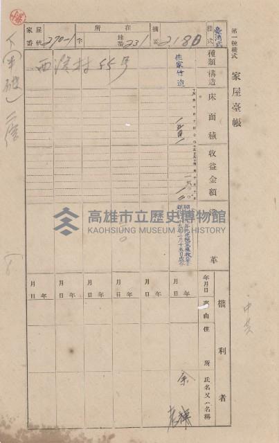 鳳山郡林園庄中芸家屋臺帳（二冊之內第二號）藏品圖，第90張