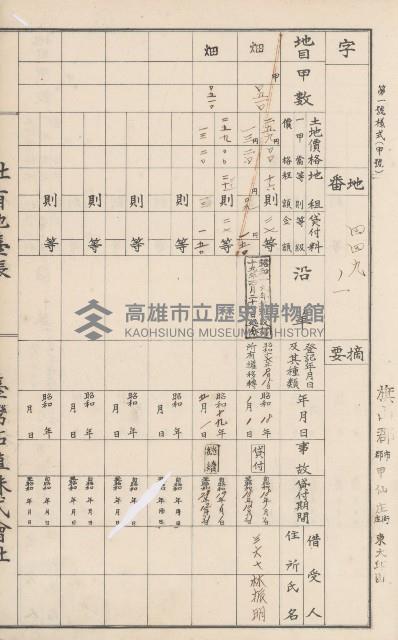 臺灣拓殖株式會社甲仙社有地臺帳（二之二）藏品圖，第90張