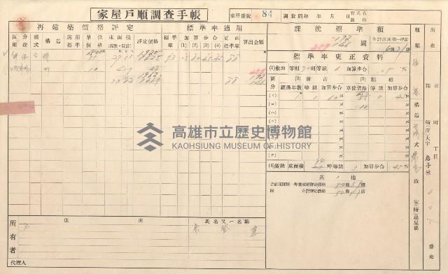 小港庄空地子、店子後家屋戶順調查手帳
（一冊之內一）藏品圖，第90張