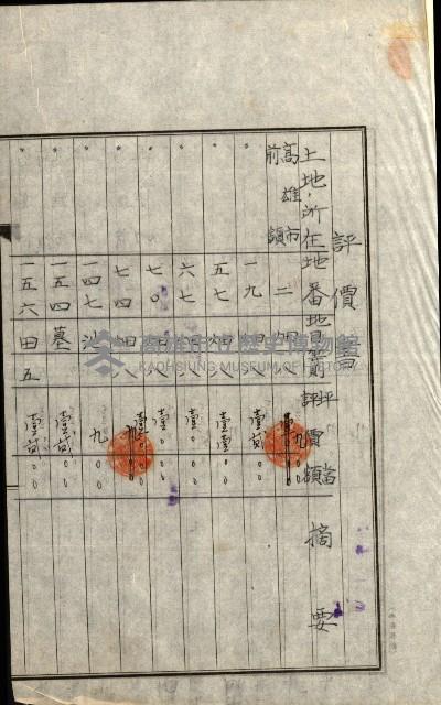 陸軍用地關係綴（評價關係）藏品圖，第405張