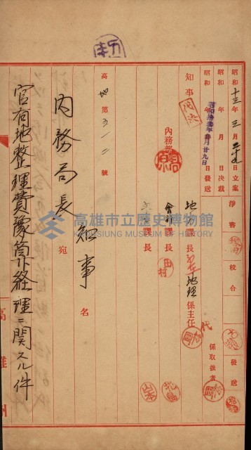 官有地整理費豫算關係書類
（地理系）藏品圖，第245張