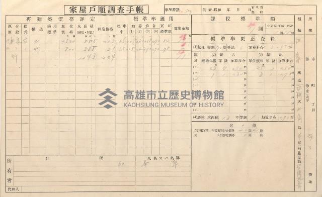 小港庄空地子、店子後家屋戶順調查手帳
（一冊之內一）藏品圖，第140張