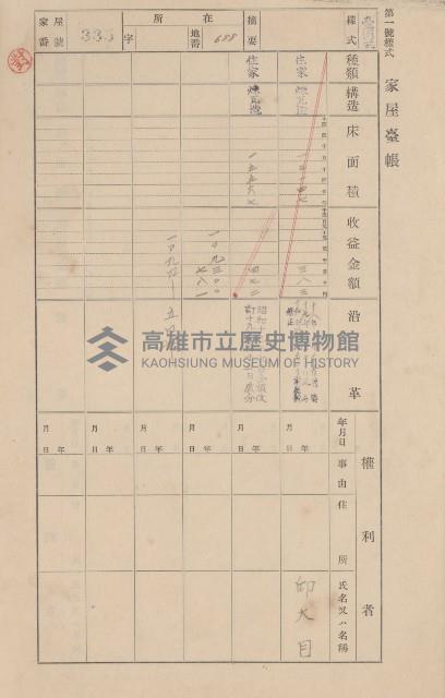 鳳山郡大寮庄翁公園家屋臺帳（三冊之內第二號）藏品圖，第140張
