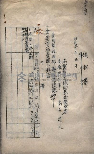 州有地臺灣軍借上契約綴藏品圖，第43張