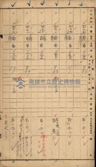 第七類軍事用地關係清冊（地政科）藏品圖，第40張