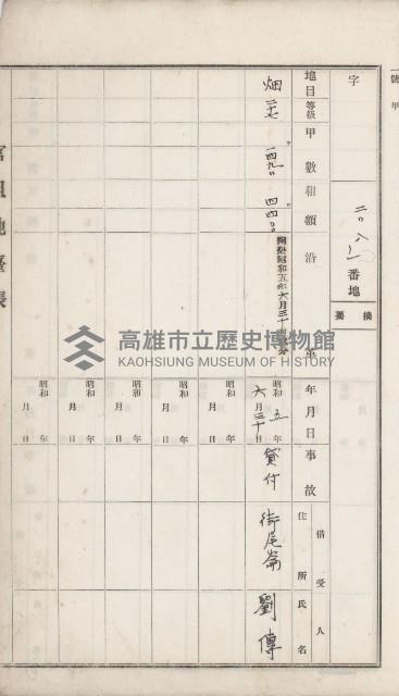 岡山街官租地臺帳（第六號）藏品圖，第40張