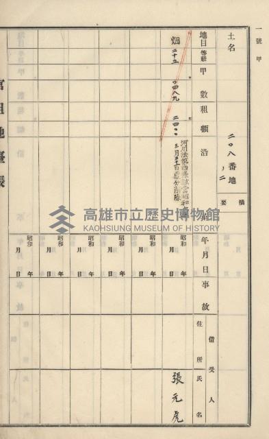 旗山街官租地臺帳（二冊之內第一號）藏品圖，第40張