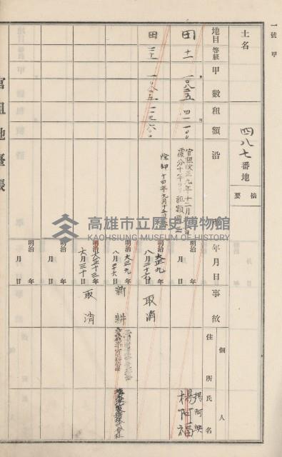 杉林庄官租地臺帳（二冊之內第二號）藏品圖，第180張