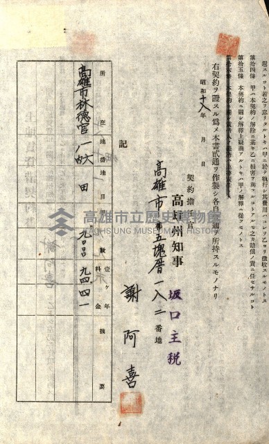 州有地貸付綴（高雄市）藏品圖，第185張