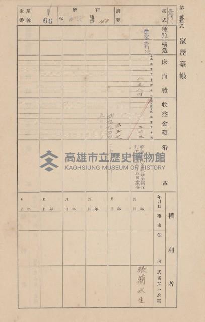 鳳山郡大寮庄赤崁家屋臺帳（四冊之內第一號）藏品圖，第80張