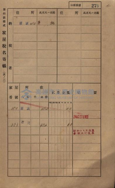 高雄州鳳山郡林園庄潭頭家屋稅名寄帳
（二冊之內第二號）藏品圖，第80張