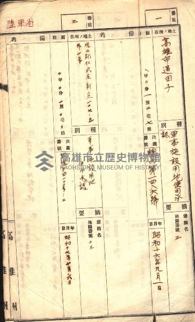 官有特種林野臺帳（高雄州）藏品圖，第80張