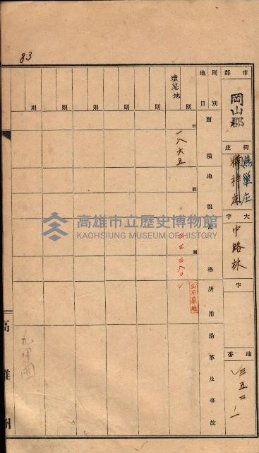 州有墓地臺帳（岡山郡）藏品圖，第80張