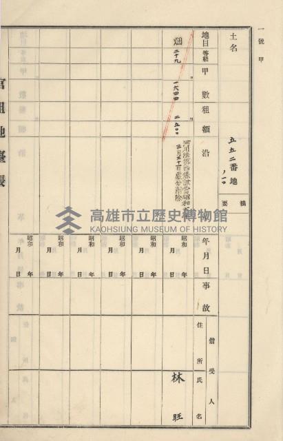 旗山街官租地臺帳（二冊之內第一號）藏品圖，第80張