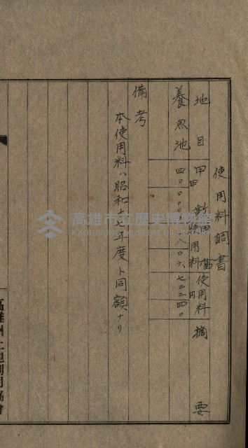 高雄州土地利用協會書類綴
（海軍用地使用許可關係）藏品圖，第80張