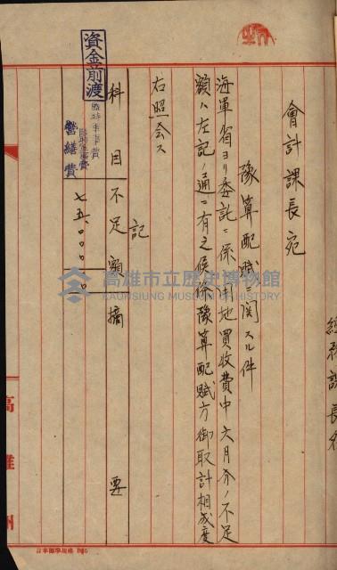 海軍豫算關係藏品圖，第165張