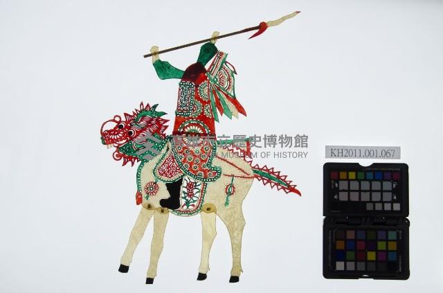 皮影戲偶左男騎-道長騎麒麟（偶身）藏品圖，第1張
