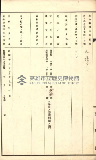 無償貸付（岡山郡－被許可人高雄州）藏品圖，第66張