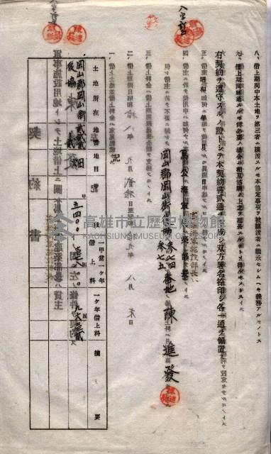 海軍土地借上契約書
（施設部長印捺印済）藏品圖，第365張